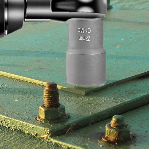 Close-up of 14-Piece Screw And Nut Extractor Set Chrome Molybdenum Steel Heavy Duty used on rusted screws with 3/8 inch driver
