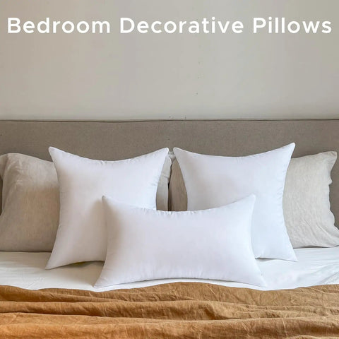 Set Of 2 12x20 Outdoor Pillow Inserts Waterproof For Patio Porch Couch And Outdoor Furniture White Rectangle Lumbar Pillow Cushions
