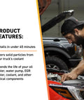 Heavy Duty Coolant Filter Kit For Ford 6.0L Powerstroke 2003 Through 2007 installed under hood with visible engine components.