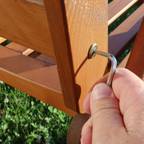 Top Shelf Precision Brass Flat Head Socket Cap Screws M2 X 4mm Inner Hex Drive Fasteners being installed using an allen wrench.