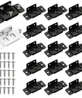 Heavy Duty Stainless Steel Furniture Joint Brackets Set For Quick Fitting Right Angle Corner Braces Rock Solid For Cabinets Drawers Tables And Chairs Black Finish 1.25x1.33x0.66 In 10 15 20 30 Pack with screws