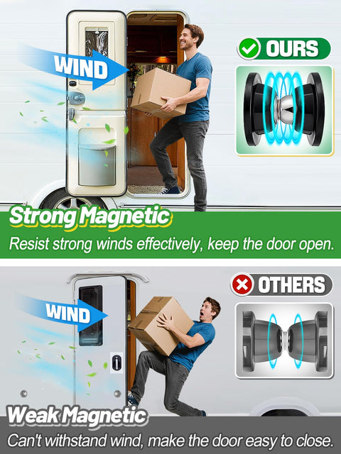 Heavy Duty Magnetic RV Door Holder For Camper And Trailer Keeps Doors Open In A Breeze Easy To Install With Adhesives And Screws