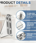Image showing Stainless Steel Freezer Door Hinge Set Two Pack Outer Column Left Shaft 1.38 Inch Distance Replacement for Refrigerator.