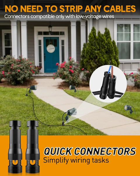 Low Voltage Landscape Lights 5W 500LM Outdoor LED Spot Lights with quick connectors for garden path installation