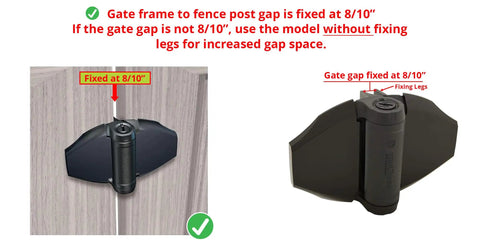 Heavy Duty Square Gate Hinges With Adjustable Tension For Self Closing Pool And Yard Gates Black Metal Pair showing installation guideline.