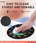 Hand cleaning the Round Mouse Pad With Circle Of Fifths Design, Premium Textured Surface, Washable And Non Slip Rubber Base.