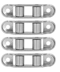 No Fuss Set Of Four Stainless Steel Sliding Door Rollers With Low Noise Barn Door Hardware Two Wheel Pulleys Easy Install Smooth Quiet Glide
