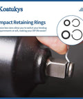 Pro Grade Heavy Duty Retaining Ring Socket Clips Set For Three Eighths Inch And One Half Inch Square Drive Impact Wrenches With O Ring, Five Plus Five Sets, Replacement Socket Retainers For Electric And Pneumatic Wrenches, Durable Drive Accessory Kit.