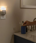 Led Motion Sensor Night Light Plug In Wall 40 Lumens Soft White UL Certified Energy Efficient Nightlight near bathroom sink