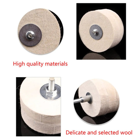 2 Inch Compressed Wool Fabric Disc Grinder For Jewelry Polishing And Carving Fine Buffing Pads showing high quality wool materials.