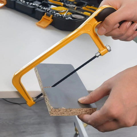 Using a hand saw from All In One 168 Piece Tool Set With Screwdrivers, Ratchet Wrenches, Socket Wrenches, Hand Saw, And Hammer