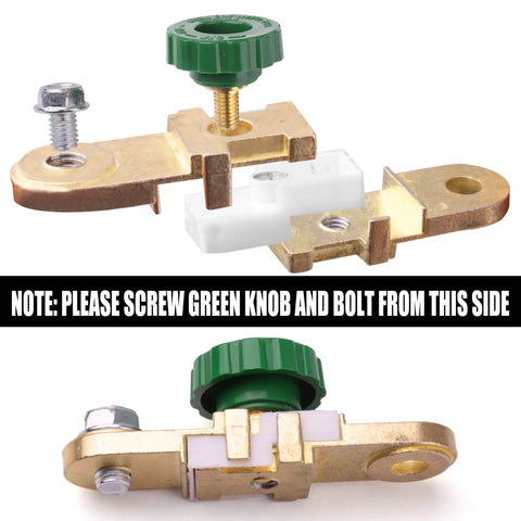 12V-24V Side Post Battery Disconnect Switch For Cars, Trucks, RVs, Boats And Marine Use, Easy Knob Style Kill Switch With Long Bolt