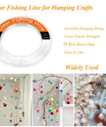 Ultra Clear Monofilament Fishing Line Wire 0.45 mm Nylon Invisible String For Fishing Balloons Garlands Crafts And Decorations 230 M 755 Ft Strong Smooth Transparent And Nearly Invisible displayed with craft usage examples