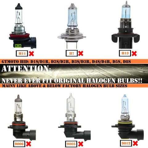 Upgrade Your Audi HID Headlights With Dope D3S Xenon Bulbs 6000K Cool White Bi-Xenon Projector Lights warning for halogen bulb incompatibility