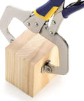 2 Pack 11 Inch Metal Face Clamps With Swivel Pad And Rubber Handle, Heavy Duty Adjustable C Clamps holding wood block