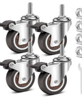 2 Inch Stem Casters Wheels Set Of 4 With Dual Locking For Cart And Furniture M8 X 25 Mm Threaded Swivel Castors Heavy Duty 880 Lbs Capacity