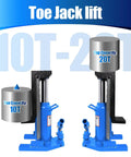 Workhorse Hydraulic Toe Jack That Makes Lifting Hefty Loads Feel Like No Sweat Up To 20 Ton Capacity Smoothly Adjusts From 12 To 18 Inches, 10T and 20T capacity displayed.