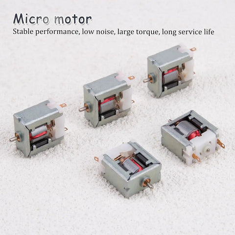 Small But Mighty Five Pack Micro 020 DC Motors 3V 15000 RPM Bare Square Motors With Carbon Brushes For DIY Projects