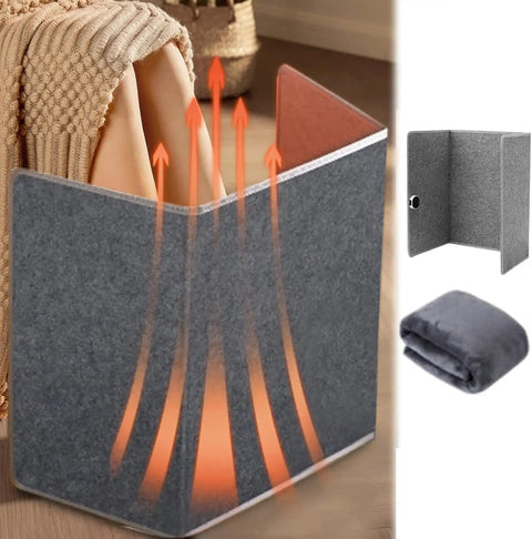 Under Desk Foot Warmer With Soft Blanket For Office And Home, Five Temperature Settings, Five Second Rapid Heating, Quiet Electric Foot Heater, Foldable