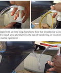 Gear Oil Pump Kit For Transmission Fluid Changes With Three Eighths Inch Swivel Adapter in use, plastic hose visible