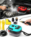 2500W Portable High Pressure Steam Cleaner Handheld Steamer For Car Detailing And Home Use with accessories, cleaning car engine