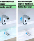 2 Pack Chrome Bathroom Sink Ball Drain Stopper Kit With Smooth Pivot Rods, usage instructions for raising and lowering the stopper.