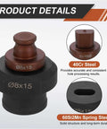 Hydraulic Hole Punch Die Set 8x15mm Oval Hole For Electric Punching Machine with 40Cr and 60Si2Mn components, detailed view