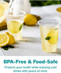 16 Oz Clear Plastic Cups 240 Count Disposable For Parties And Events Party Ready BPA Free Durable Polypropylene with lemon drink