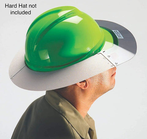 Sun Shield For Hard Hats And Caps With Polyurethane Brim Extender And Smoke Lexan Visor Clip On Easy Fit Cuts Sun Glare And Heat