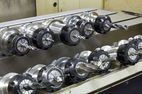 ER 11 High Precision Spring Collets 3 Sixteenth Inch With Ultra Tight 0.0003 Inch TIR and 0.02 to 0.039 Inch Clamping Range installed in CNC machine
