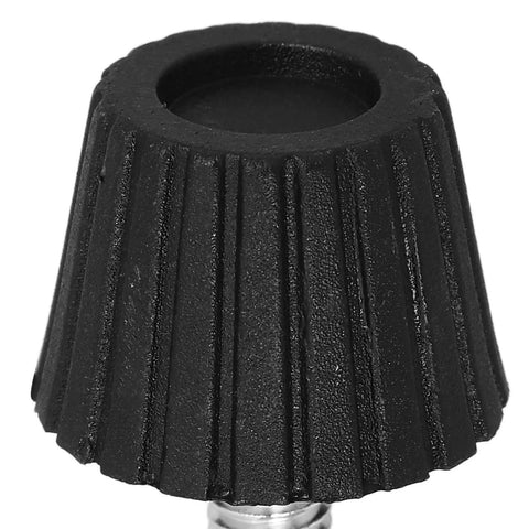 Close-up of Adjustable Furniture Leveling Feet Set with ribbed rubber cap for Chairs Tables Desks and Sofas with Screw In Design