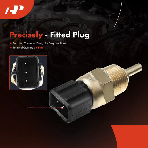 Engine coolant temperature sensor by A-Premium with 3-pin plug and threaded metal body