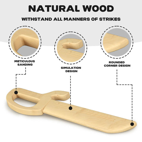 Natural Hardwood Wing Chun Butterfly Swords Set For Kung Fu Training, close-up of meticulous sanding and rounded corners
