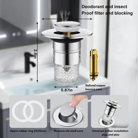 Heavy Duty Stainless Steel Sink Drain Strainer And Stopper, Dope Build Delivers Straight Fire Drainage, Fits Ninety Nine Percent Us Sinks Showers And Floor Drains, Removable Hair Catcher Grate, Sleek Silver Two Pack Game Changer