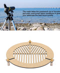 All Purpose Astrophotography Focusing Mask For Telescopes, Acrylic Mask Fits 100 To 140 Millimeter Objective Lenses shown with telescope.