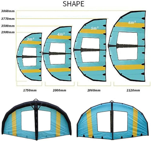 Awesome Inflatable Wingsurfer Kite For Windsurfing And Water Play Portable Handheld Surfing Foil Window Design 5 Cubic Meters