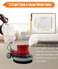 Commercial Floor Cleaning Machine 17 Inch Floor Cleaner And Polisher Industrial Scrubber Buffer with water tank capacity shown