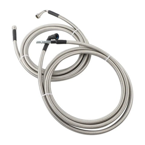 Heavy Duty Stainless Steel Fuel Line Kit For Chevy Impala And Monte Carlo 3.5L Flex Engine 2006 To 2011 straight hoses with connectors.