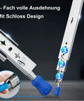 Close-up of Top Shelf Heavy Duty Telescopic Drawer Runners With Secure Lock showcasing steel slide and blue locking mechanism.