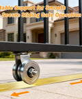 48 Ft Heavy Duty Galvanized Steel Inverted V Groove Track For Sliding Driveway Gates With Anchors in use with gate rolling smoothly