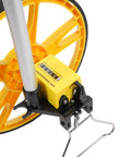 Sonew Mechanical Measuring Wheel – 9999.9m Distance Measuring Wheel with yellow wheel and counter mechanism close-up.