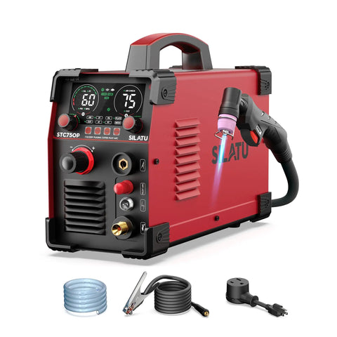 Red Plasma Cutter STC750P 75 Amp HF Non Touch Pilot Arc Dual Voltage 110 220V With LED Display DIY Home Shop Use