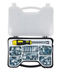49 Piece Hose Clamp Kit 13 To 44mm Adjustable Clamps With 8mm Hex Driver For Fuel Lines in organized case