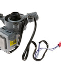 Heavy Duty Replacement Washer Pump Assembly Fits Ge And Hotpoint Wh11x34742 gray plastic pump with black and colored wires for laundry machines.
