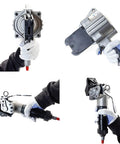 Heavy Duty Pneumatic Steel Strapping Tool And Metal Banding Machine Air Powered Tensioner Cutter Sealer held in gloved hand.