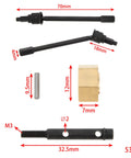 Heavy Duty Brass Hex Hub And Cvd Axle Shaft Stub Axle Kit For Axial Utb18 Capra 1/18 Rc Crawler Upgrades parts layout with measurements
