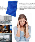 Sick Desk Side Vocal Booth For Clean Recordings And Podcasting Without The Room Bounce Thick Density Sound Dampening Foam in blue.