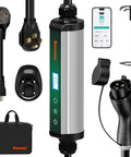 Hella Fast Level 2 EV Charger For Home Garage Includes 40 Amp Portable J1772 Charging Station With Nema 14-50 Plug, accessories and app.