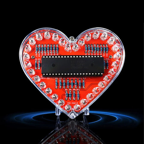 Heart Shaped LED Light Soldering Practice Kit For Beginners And Hobbyists Hands On DIY Friendly Educational Electronics Project Set With Pre Space Solder Boards And Color Changing Effects Great Holiday Gift