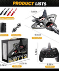 Foam Remote Control Drone For Kids Ages 8 To 12 With Lights 360 Degree Flips Auto Hover Headless Mode One Key Takeoff And Landing Easy Beginner RC Jet Outdoor Flying Toy Gift For Boys; includes spare propellers, battery, data cable, controller, and gift box.